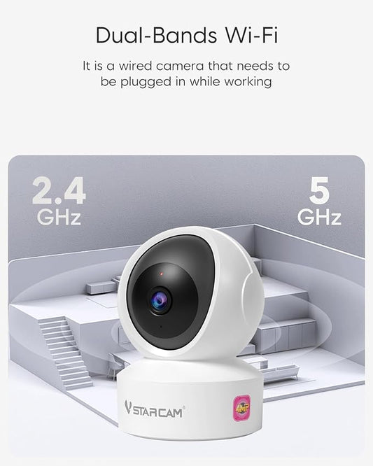 VSTARCAM 5G Security Camera Indoor, 4MP 2.5K Pet Camera with Speaker for Dog/Cat, Baby Monitor with Phone App, Dual-Band WiFi, Auto Tracking, IR Night Vision, 2-Way Talk, Cloud & SD Card Storage