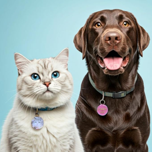 Pet Name Tags Personalized, ID Tags DIY kit for Dog&Cat, Customered Dog Tags with QR Code | Dynamic Profiles | Privacy Protected | Souvenir | with Rings (Square)