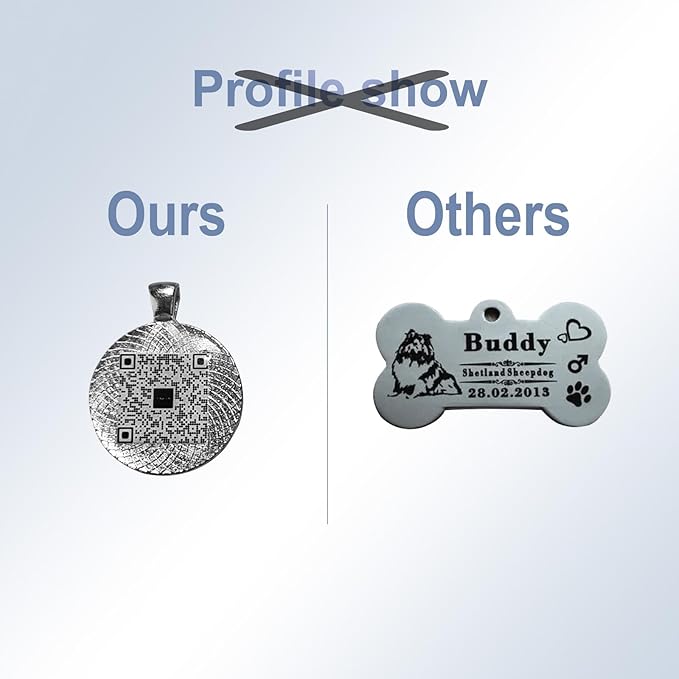 Pet Name Tags Personalized, ID Tags DIY kit for Dog&Cat, Customered Dog Tags with QR Code | Dynamic Profiles | Privacy Protected | Souvenir | with Rings (Square)