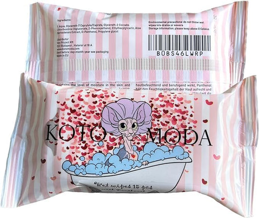 Wet Wipes with Panthenol for Sphynx and Shorthair Cats for Everyday use (5Pack/75Count)