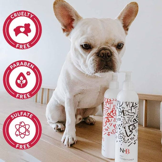 N+B Dog Shampoo | Shampoo for Dogs w/Coconut Oil, Organic Aloe Vera & Argan Oil | Grooms & Enhances Coat & Fur’s Natural Shine | Anti-Itch, Hypoallergenic, Eliminates Odor | 10oz