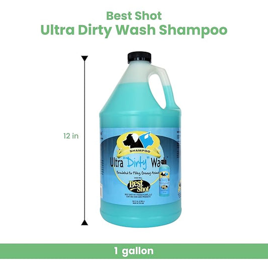 Best Shot Ultra Dirty Wash Shampoo, Coat and Skincare Product for Dogs and Cats, Soap-Free, Quick-Rinsing, Refreshing Agree Musk Fragrance, 1 Gallon