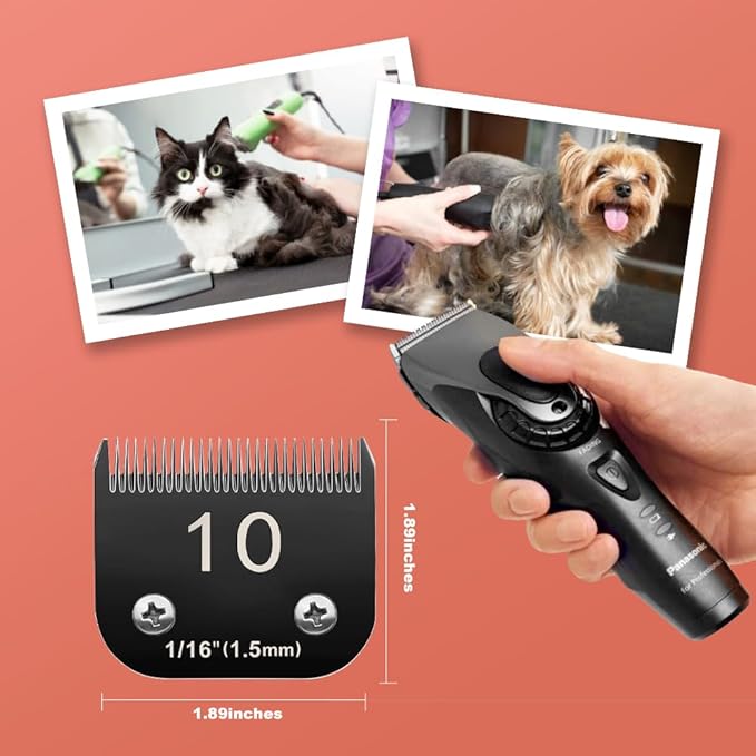Docal 40# Pet Dog Grooming Detachable Blades, Compatible with Andis Size-7FC Cut Length 1/100"(0.25mm), Most A5,KM Series Clippers,Made of Ceramic Blade & Stainless Steel Blade (Black)