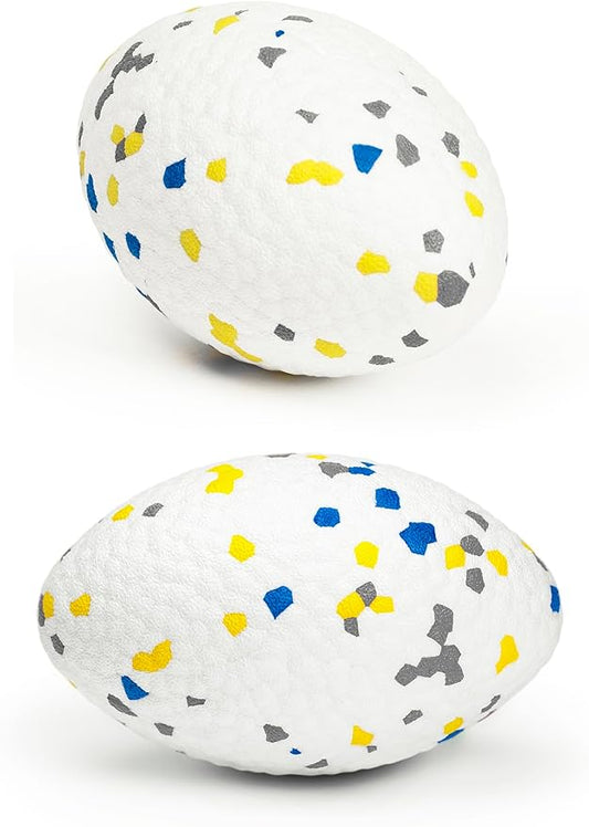 Upgrade Olive Dog Balls Rugby Toys for Aggressive Chewers, Indestructible Tennis Balls for Dogs (White)