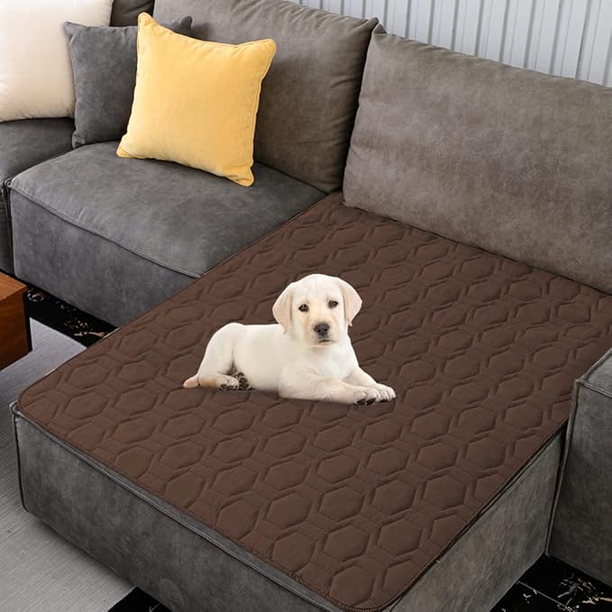 Waterproof and Anti-Slip Dog Bed Cover and Pet Blanket Sofa Pet Bed Mat car Incontinence Mattress Protectors Furniture Couch Cover for Most Cats Dogs, Pets(40x50-Chocolate)
