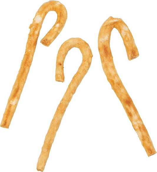 Fieldcrest Farms Nothin' to Hide Mini Holiday Candy Cane Chicken Flavor Dog Chews, Rawhide-Free, Easily Digestible, Long-Lasting, All-Natural Treats for Moderate Chewers up to 15lbs, 6-Ct