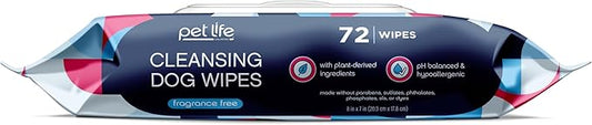 Pet Life Unlimited Pet Wipes for Dogs, Dog Cleaning Wipes - Plant-Based Dog Wipes with Moisturizing Aloe Leaf & Calendula - Made in The USA - Fragrance Free Dog Grooming Wipes - 72ct (Pack of 1)
