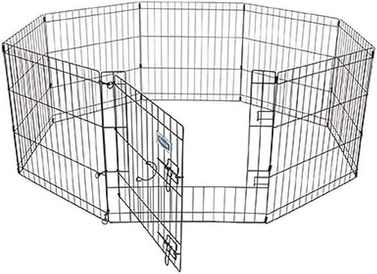 Petmate Exercise Pen W/Door Snap-Hook Design Included Ground Stakes 5 Different Heights