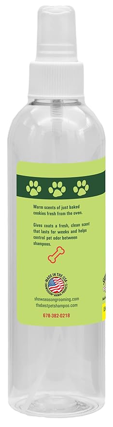Showseason Sugar Cookie Dog Cologne 8.5 oz. | Long-Lasting Odor Eliminator | Dog Perfume| Paraben-Free | Biodegradable and Non-Toxic | Made In The USA