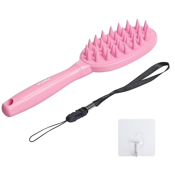 Pet Silicone Shampoo Brush for Long & Short Hair Dogs Cats, Shower Wash Curry Massage Brush