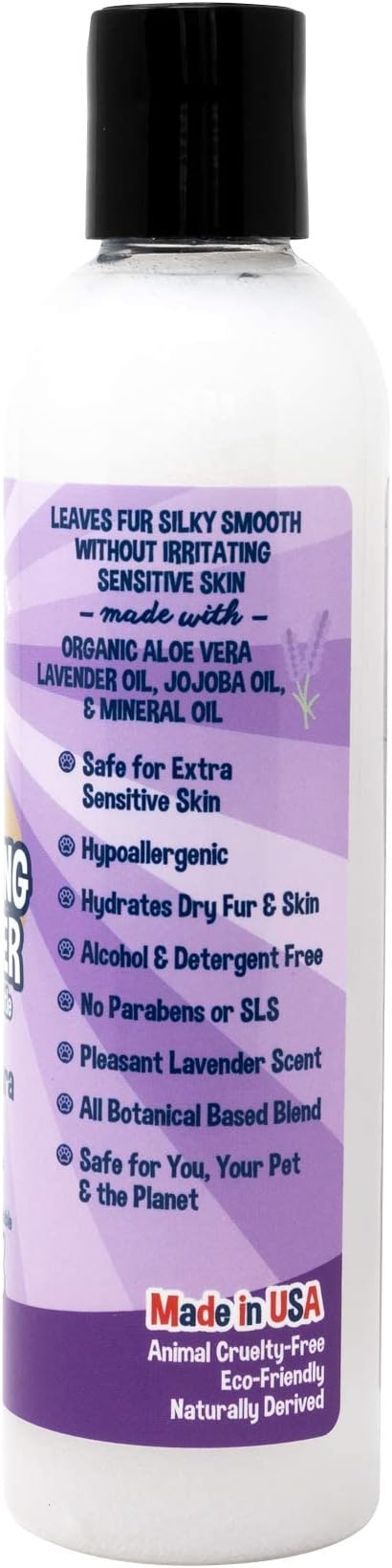 Bodhi Dog Gentle Moisturizing Dog Conditioner - Soothing Plant-Based Formula with Aloe Vera & Jojoba Oil - Hydrates & Softens Coat - Leaves Coat Soft Shiny & Manageable - Lavender Scent (8 Fl Oz)
