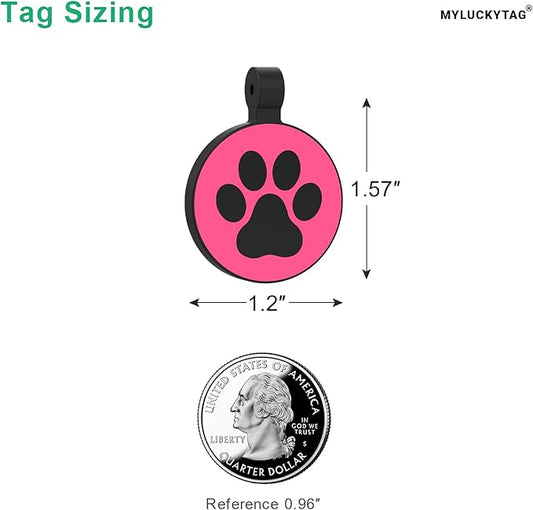 MYLUCKYTAG Silent Silicone QR Code Pet ID Tags Dog Tags - Pet Online Profile - Scan QR Receive Instant Pet Location Alert Email