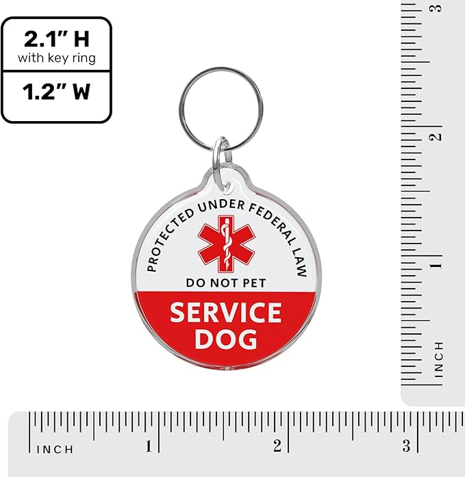 MYLUCKYTAG Service Dog Tag, NFC & QR Code Smart Pet ID Tag Personalized Dog Tag, Online Pet Profile, Pet Location Alert Email, Digital Pet Tag, Quiet Pet Tag, Durable Pet ID, Dog Collar Tag