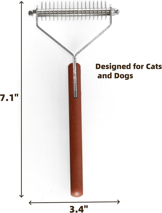 Dog Rake for Undercoat & Stainless Steel Shedding Comb for Long Hair Dogs and Cats Undercoat Rake Grooming Tool Set for Large Dog Horse Cat