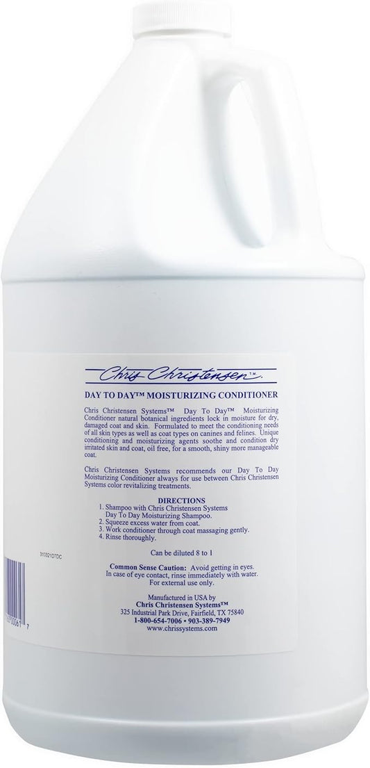 Chris Christensen Day to Day Ultra Concentrated Dog Conditioner, Makes up to 8 Bottles, Groom Like a Professional, Moisturizing, All Coat Types, for Daily Use, Made in USA, 1gal