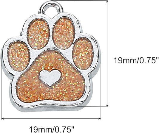 MECCANIXITY Cat Dog Paw Charm Footprint Paw Print Charm Alloy Enamel Pendants for DIY Jewelry Making, Earrings Necklaces Bracelets, Crafts