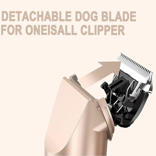 2 Pack Replacement Blade Compatible with oneisall Low Noise Dog Clippers, Made of Ceramic Blade & Stainless Steel Blade