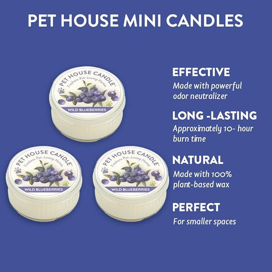 One Fur All Wild Blueberries 3pack Pet Odor Eliminator - Natural Wax