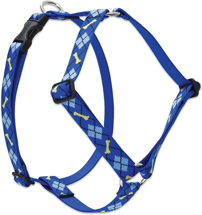 LupinePet Originals 1" Dapper Dog 24-38" Adjustable Roman Dog Harness for Large Dogs