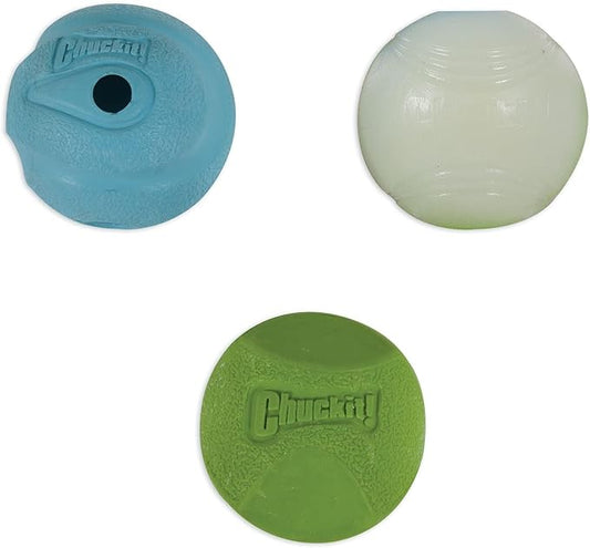 Chuckit! Fetch Medley Dog Ball Dog Toys, Small (2 Inch) Pack of 3, for Small Breeds
