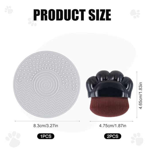 2pcs Dog Paw Balm Brush, Dog Paw Pad Balm Brush with Silicone Cleaning Pad Dog Cares Products Dog Nose Balm Applicator Paw Cleaning Brush for Dogs Cats (Black)