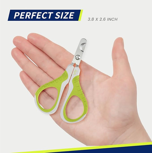 WePet Pet Nail Clippers U07.1, Professional Claw Trimmer, Bended Scissor Special for Cats, Kittens, Dogs, Puppies, Small Animals, White/Lime Green