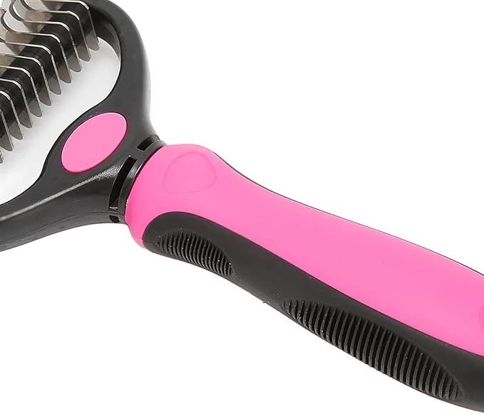 Undercoat Rake For Dogs,Double-Sided Dog Brush for Shedding,Dogs/Cats Professional Deshedding Brush,Removes Mats Tangled & Thinning Hairs with No Scratch,