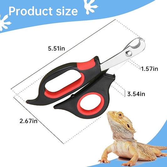 Bearded Dragon Nail Clippers,Stainless Steel Bearded Dragon Toe Nail Clippers with Precise Angled Edges (Reddish Black)