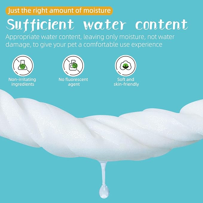 Pet Hypoallergenic Wipes,Extra Thick Cat Wipes for Cleaning Small Animal's Paws,Ears,Butt,Face and Eyes,Portable Organic Paw Wipes for Cats,Ideal for Home or Trave (320 Count (Pack of 4))