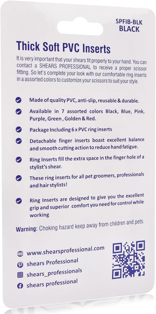 6 pcs Soft Silicone Finger Rings, Barber Hair Scissors Shears Rings Insert, Accessories for Barber Dog Scissor Ring (Black)