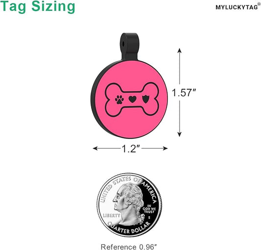 MYLUCKYTAG Silent Silicone QR Code Pet ID Tags Dog Tags - Pet Online Profile - Scan QR Receive Instant Pet Location Alert Email