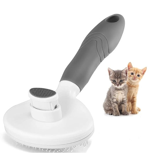 Cat Self Cleaning Slicker Brush, Pets Skin Friendly Cat Brush for Dogs Cats Grooming Brush Tool Easy to Remove Loose Undercoat, Mats Tangled Hair Slicker Massage Cats Dogs Brush - Upgraded