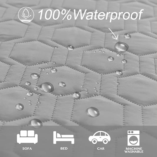 Waterproof and Non-Slip Dog Bed Cover and Pet Blanket Sofa Pet Bed Mat ,car Incontinence Mattress Protectors Furniture Couch Cover for Most Cats Dogs,Pets(30x70-Light Grey)