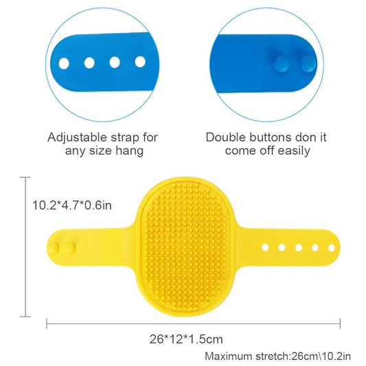 Dog Grooming Brush, 2 Pack Pet Shampoo Bath Brushes with Adjustable Handle for Massage Shedding Long Short Haired Large Medium Small Dogs Puppy Cats (Blue and Yellow)