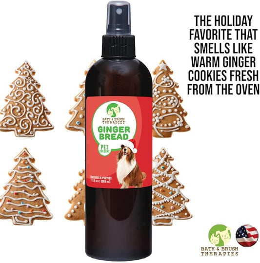 Bath & Brush Therapies Gingerbread Dog Cologne 12.5 oz | Dog Perfume Long Lasting | Deodorizing Spray