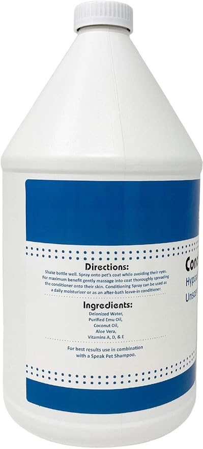 Natural Leave-in Conditioning Spray Refill, Hypoallergenic Unscented, for Dogs 1 Gallon