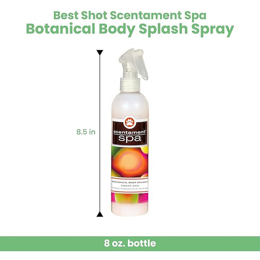Best Shot Scentament Spa Botanical Body Spray, Body Spray Conditioner for Pets, Cat and Dog Cologne Spray, Sweet Pea, 8 Oz