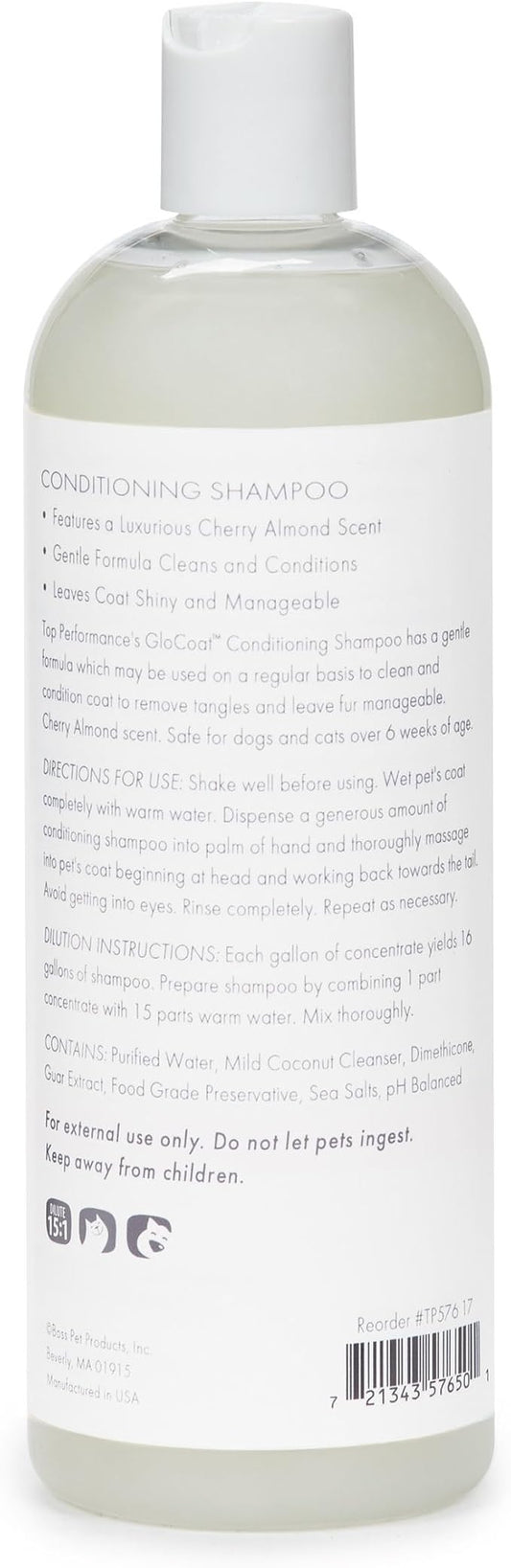 Top Performance GloCoat Conditioning Dog Shampoo 17 Oz. Bottle – Works to Eliminate Tough Tangles for Easy Combing Out