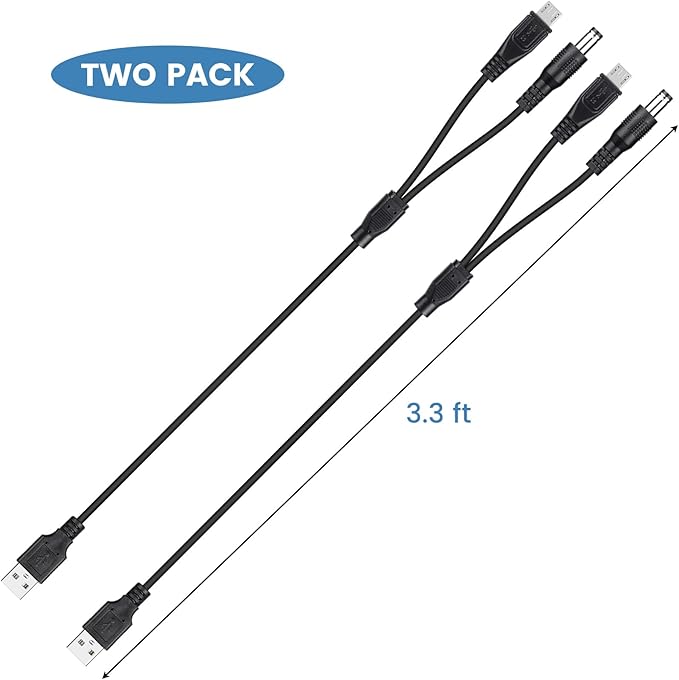 2-Pack Charger Cord for Bousnic Dog Shock Collar RS2A and RS2B, 2-in-1 Training Collar USB Charging Cable