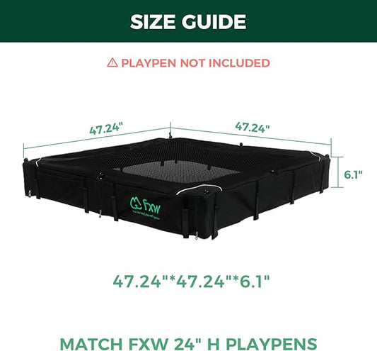 FXW Mesh Top Cover Specialized for FXW Dog Playpen (Not Suitable for Other Brands), Fits for FXW 24" H 8 Panels Homeplus/Rollick/Instant Dog Playpen│Patent Pending (Playpen not Included)