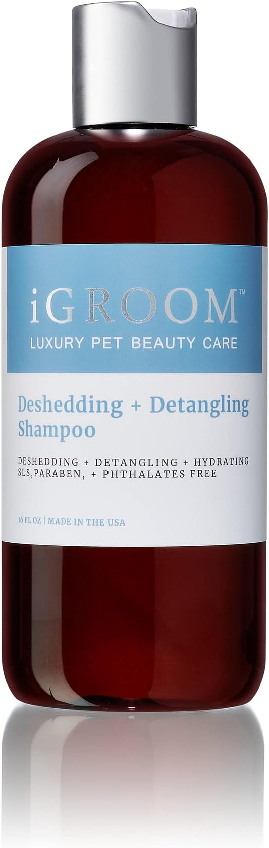 iGroom Dog Shampoo + Dog Conditioner Groomers Bundle - Deshedding & Detangling Shampoo and Conditioner, Luxury Pet Beauty Care, Loosen Tangles + Unwanted Undercoat, Adds Shine + Volume, 16 oz