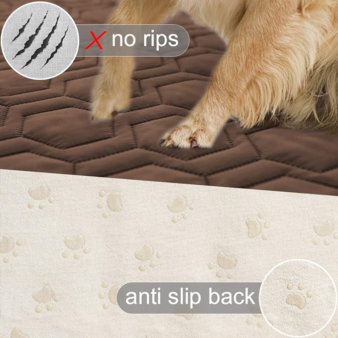 Waterproof and Anti-Slip Dog Bed Cover and Pet Blanket Sofa Pet Bed Mat car Incontinence Mattress Protectors Furniture Couch Cover for Most Cats Dogs, Pets(30x70-Chocolate)