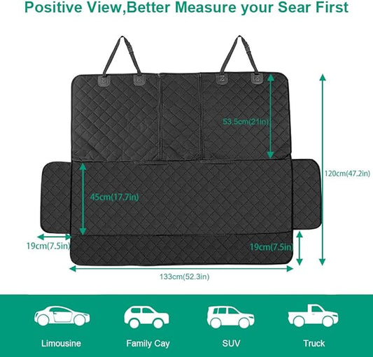 Dog Car Seat Cover for Back Seat Cover,Non Stick Fur Rear Seat Protector for Pet,Nonslip Waterproof Durable Universal Fit Interior Backseat Covers for Auto Van SUV