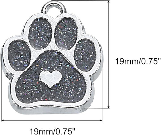 MECCANIXITY Cat Dog Paw Charm Footprint Paw Print Charm Alloy Enamel Pendants for DIY Jewelry Making, Earrings Necklaces Bracelets, Crafts