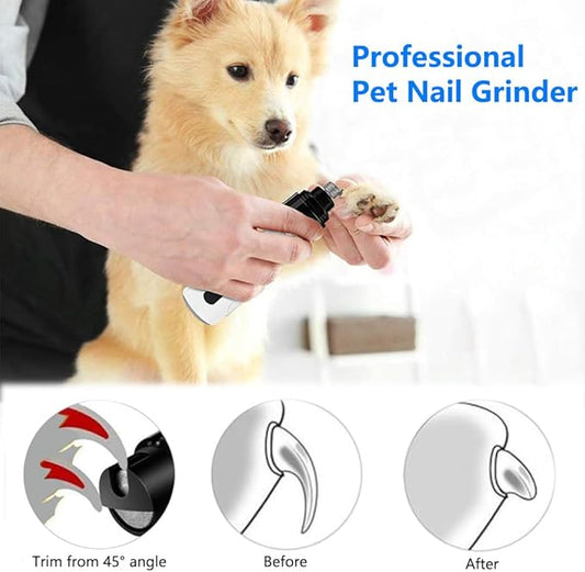 Heusom Silent Groom Pro Nail Grinder, Heusom Dog Nail Trimmer, Rechargeable USB Charging Pet Nail Grinder, 2 Grinding Heads, Electric Dog Nail Clippers Pet Paws Grooming Smoothing Tool