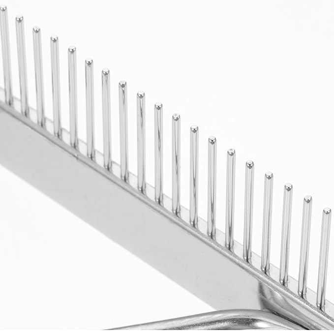 iplusmile Dematting Brush Rake Comb - Gentle Undercoat Scrubber for Horses, Dogs with Shedding Fur, and Pet Grooming, Wood Handle