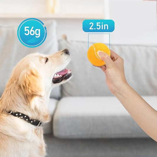 PrimePets Tennis Balls, 3pcs Natural Rubber Squeaky Balls for Dogs, Interactive Floating Dog Toy for Medium, Large Dogs