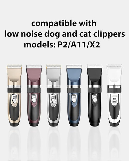 2 Pack Pet Grooming Replacement Blades for ONEISALL Dog Grooming Kit, Low Noise Pet Clipper Replacement Blades Compatible with ONEISALL Dog Clippers, Cleaning Brush, Black