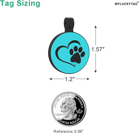 MYLUCKYTAG Silent Silicone QR Code Pet ID Tags Dog Tags - Pet Online Profile - Scan QR Receive Instant Pet Location Alert Email
