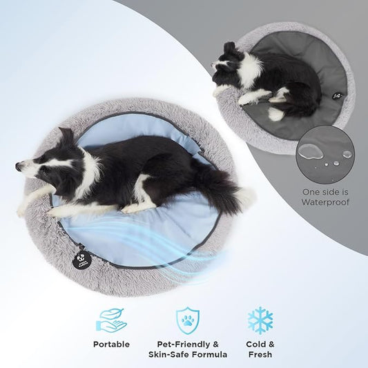 Large Donut Dog Bed, Calming Dog Bed Washable Ideal for Small to Large Dogs and Cats & Round Dog Bed,Anti-Anxiety Multiple Sizes (Pink, Combo Large (37.5" L x 37.5" W x 8.5" Th))